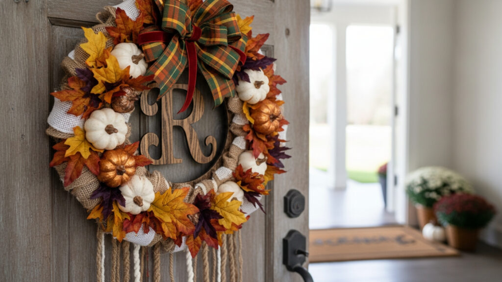 Monogram Fall Door Hangers for Personalized Autumn Decor