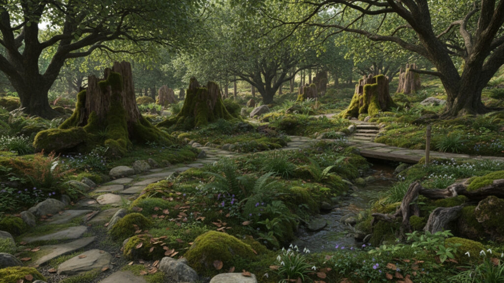 Moss-Covered Stumps for a Soft, Natural Look