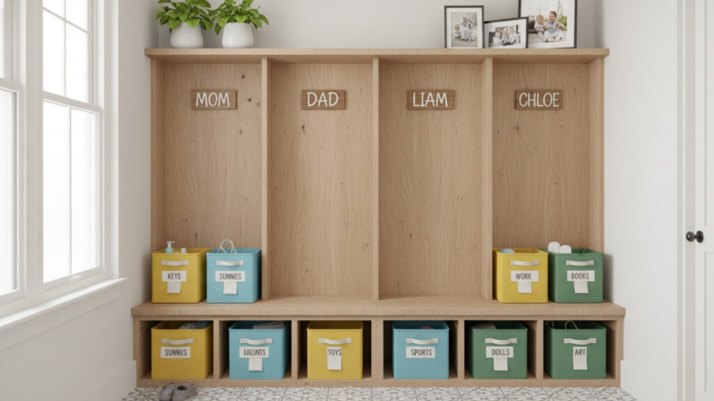 Mudroom Bench with Cubbies Ideas for Family Friendly Organization