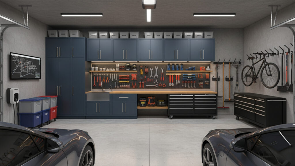 Multi Purpose Garage Storage Layout for Complete Organized System