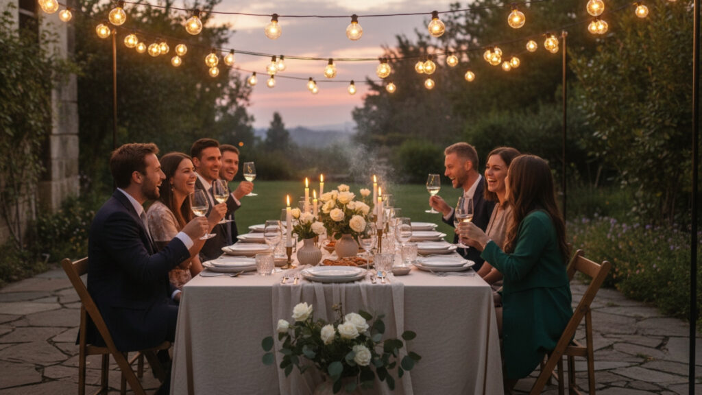 Outdoor Dining Area String Lights for Cozy and Elegant Gatherings