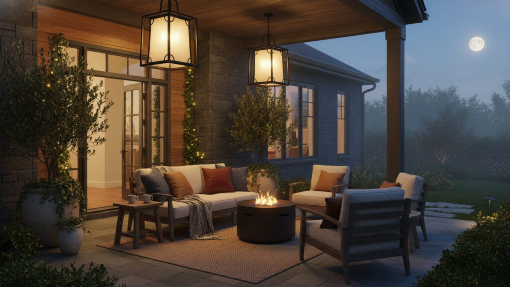 Outdoor Lantern Decor for Warm and Elegant Front Porch Lighting Style