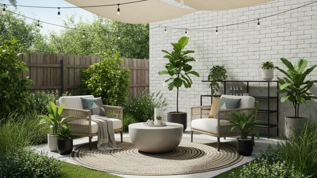 Outdoor Rug Decor for Stylish and Defined Backyard Space