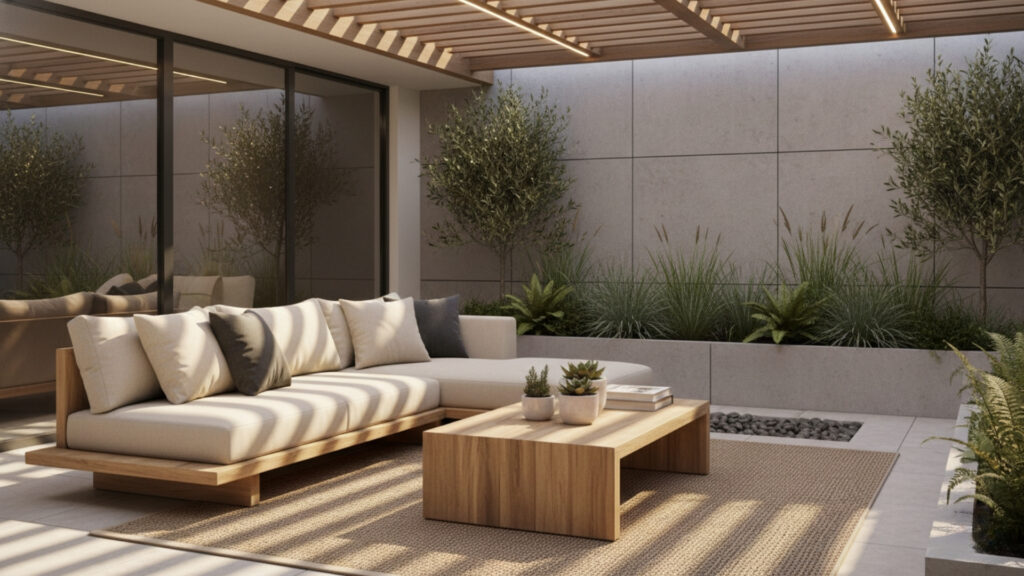 outdoor seating arrangement for comfortable patio relaxation setup