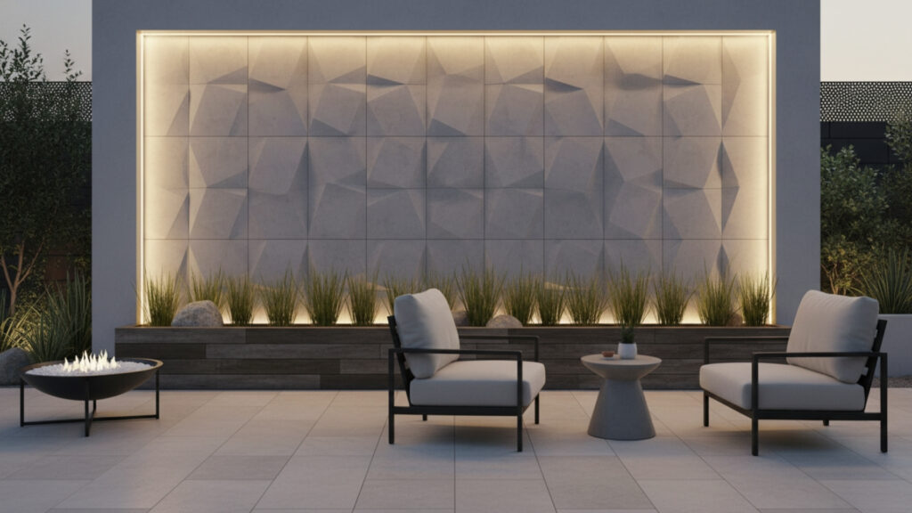 patio accent wall decor for bold and stylish outdoor focal point