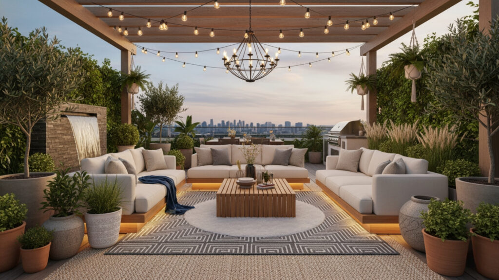 patio layered decor setup for complete stylish outdoor transformation