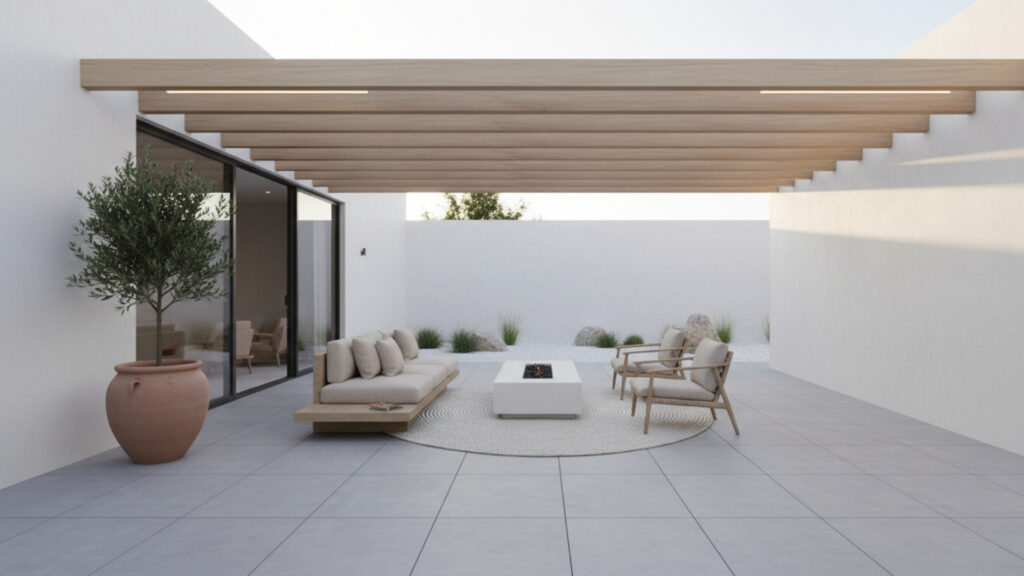 patio minimalist decor style for clean and modern outdoor look