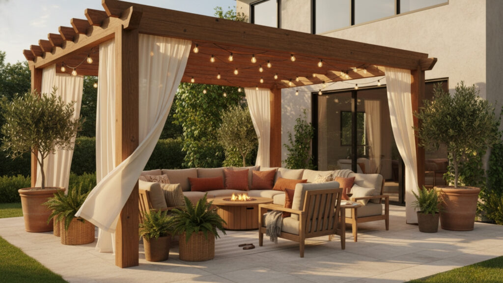 patio pergola decor for structured and stylish outdoor space