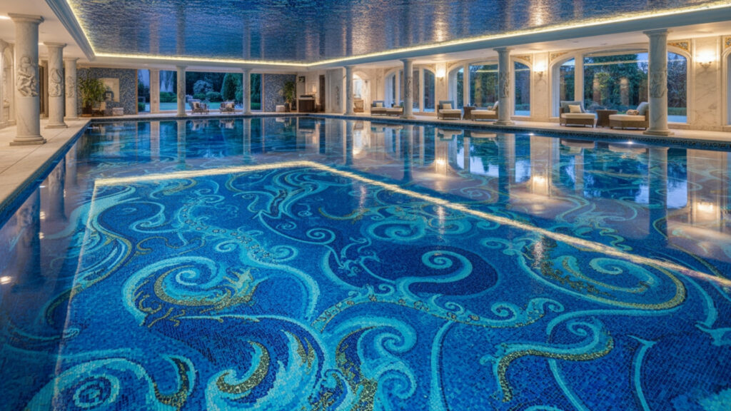 Pool Mosaic Tile Decor for Artistic Water Surface Design Effect