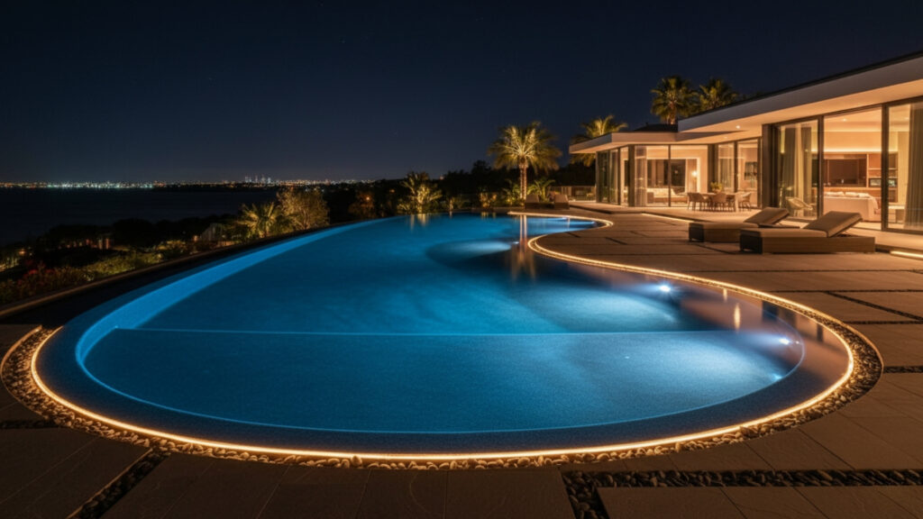 Poolside LED Strip Edge Decor for Smooth Modern Glow Effect