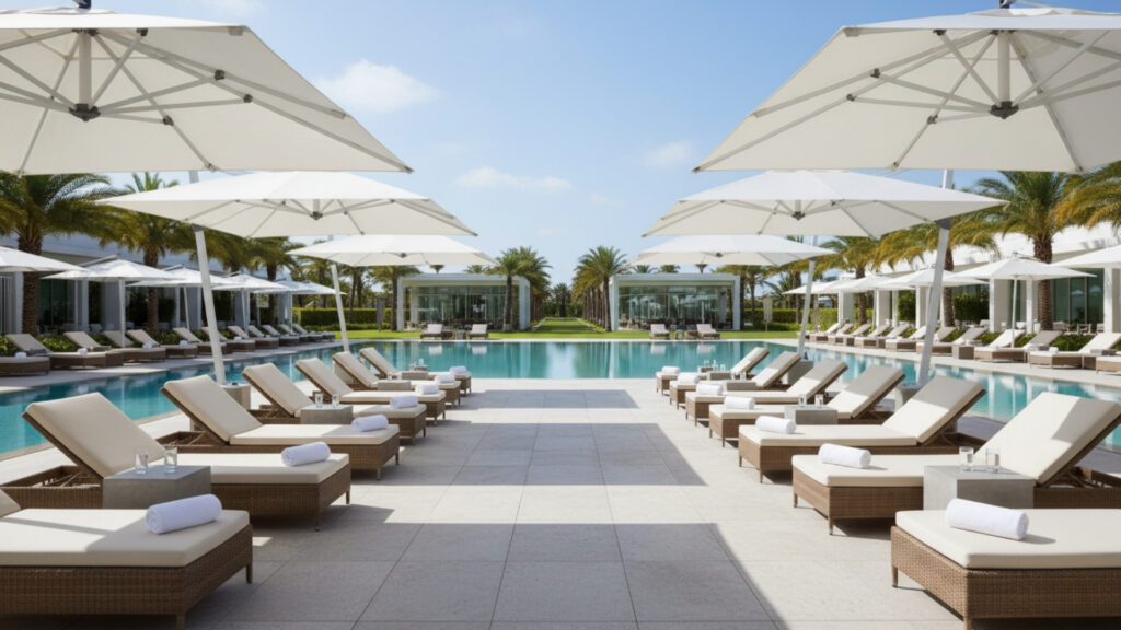 Poolside Umbrella Shade Decor for Stylish Sun Protection Setup