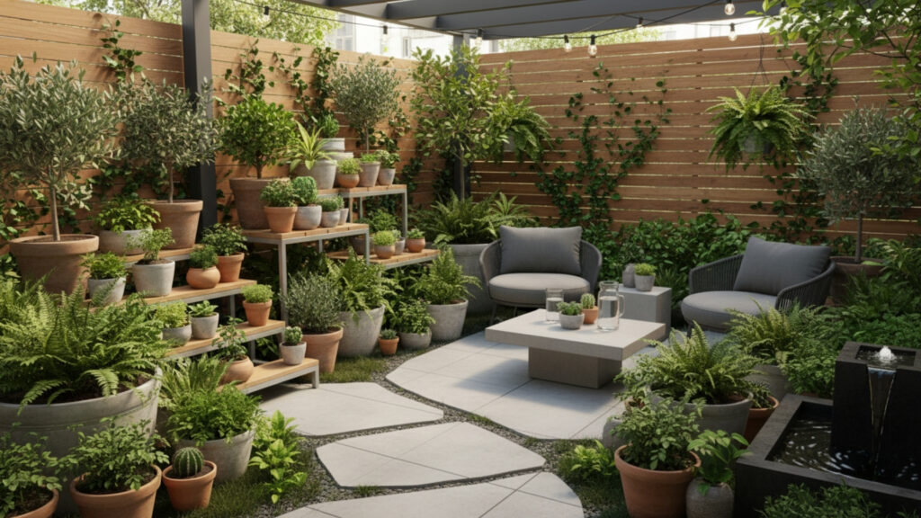 Potted Plant Decor for Fresh and Natural Backyard Look