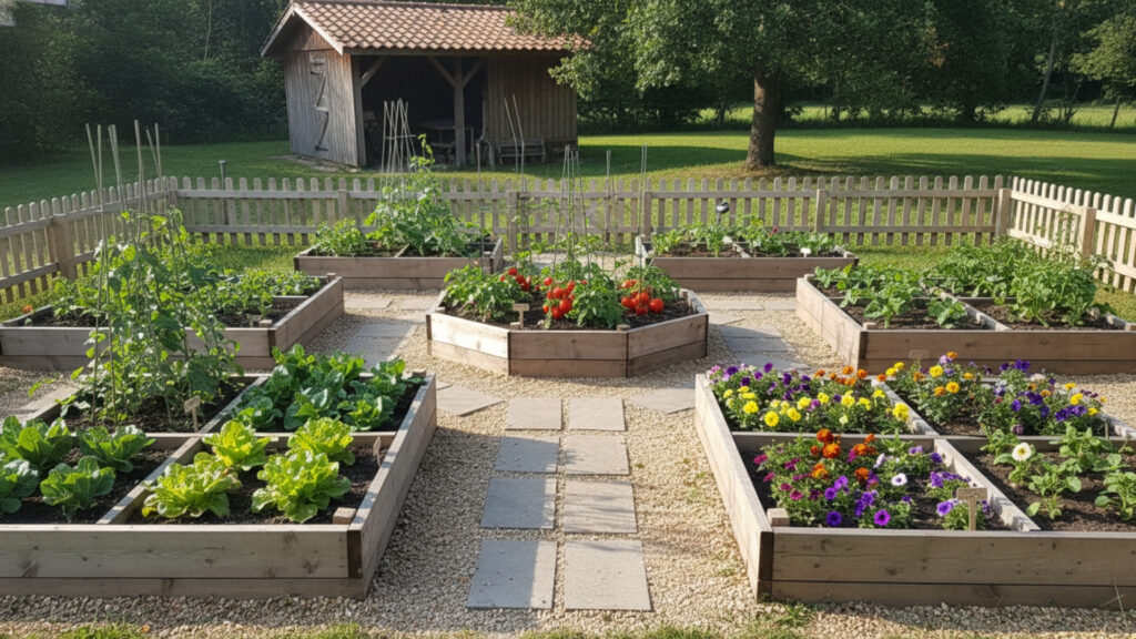 Raised Garden Beds for Organized and Productive Backyard Design