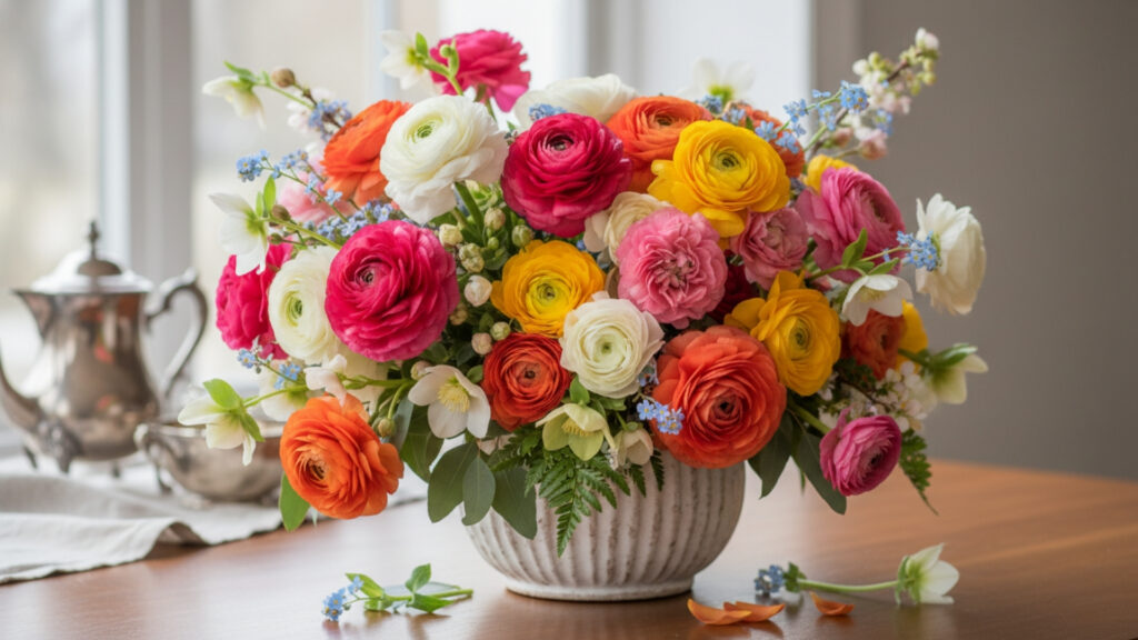 Ranunculus Clusters for Vibrant Layered Textures