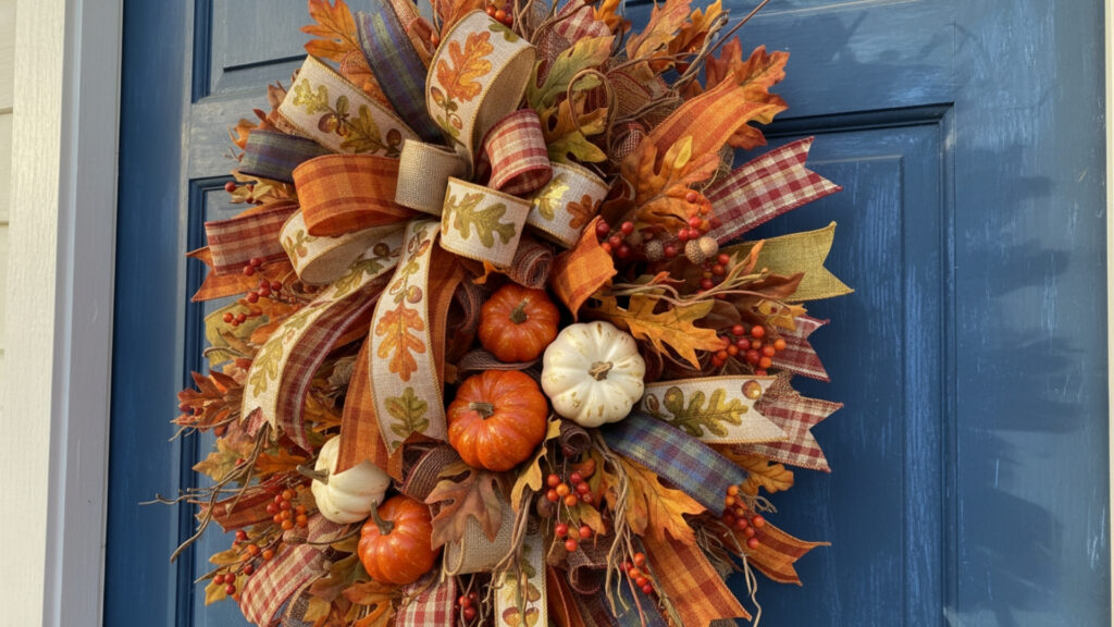 Ribbon-Focused Fall Door Hangers for Colorful and Stylish Impact