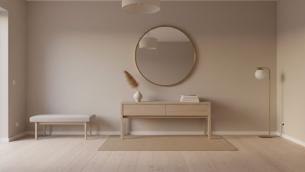 Round Entryway Mirror Ideas for Soft Modern Decorative Appeal
