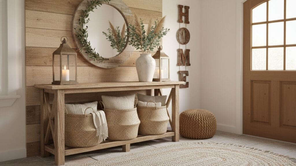 Rustic Entryway Table Decor Ideas for Warm Farmhouse Charm