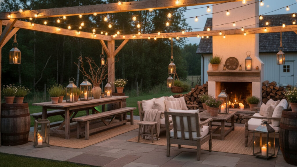 Rustic Outdoor String Lights Ideas for a Cozy Farmhouse Feel