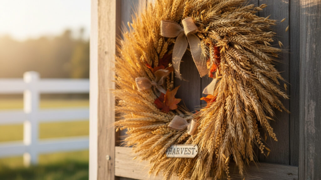 Rustic Wheat and Grain Fall Wreath Ideas for Harvest Decor
