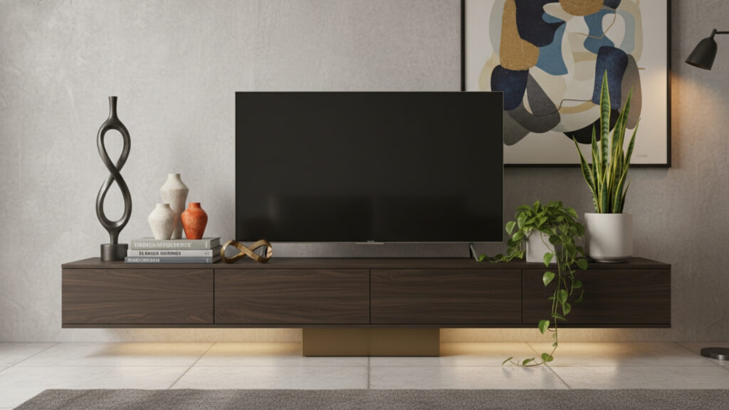 TV Stand Mirrors to Create Depth and Light