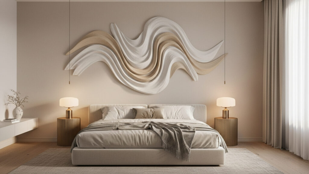 Sculptural Wall Decor Pieces for Artistic and Unique Bedroom Look