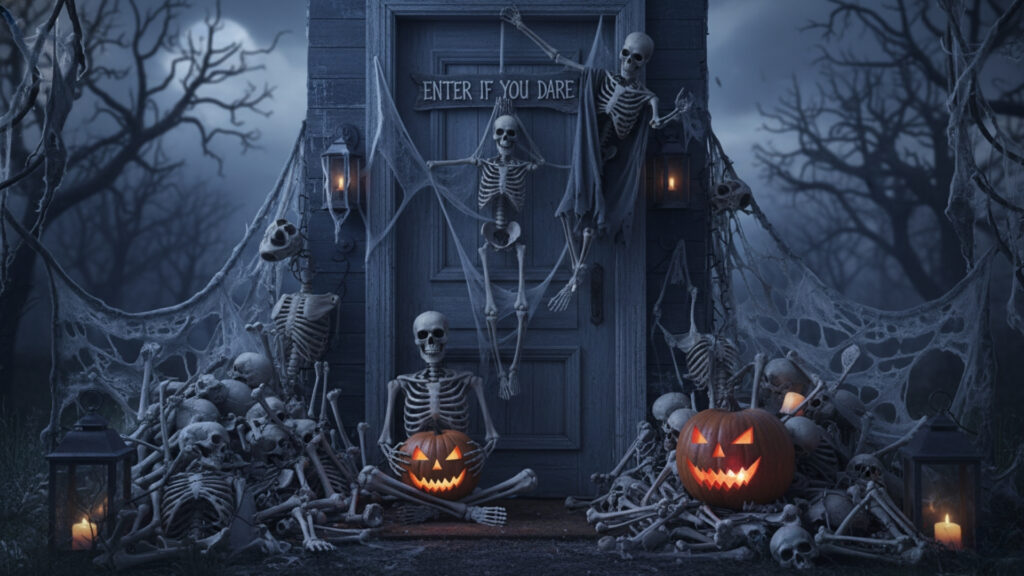 Skeleton Door Design Ideas for Spooky Halloween Decor