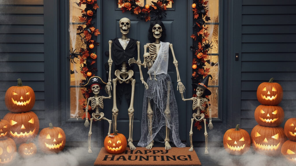 Skeleton Family Door Theme Ideas for Halloween Fun