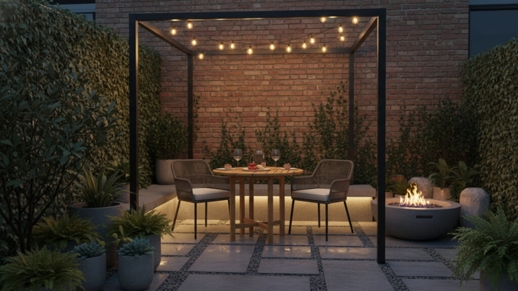 Small Backyard Dining Setup for Functional Outdoor Eating Area