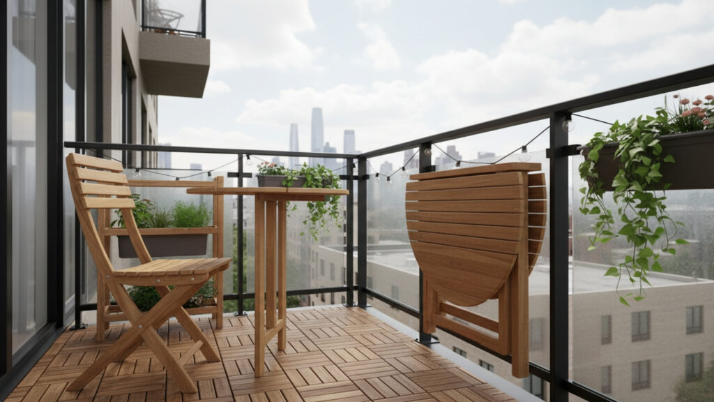 Small Balcony Folding Furniture Ideas for Flexible Space Usage