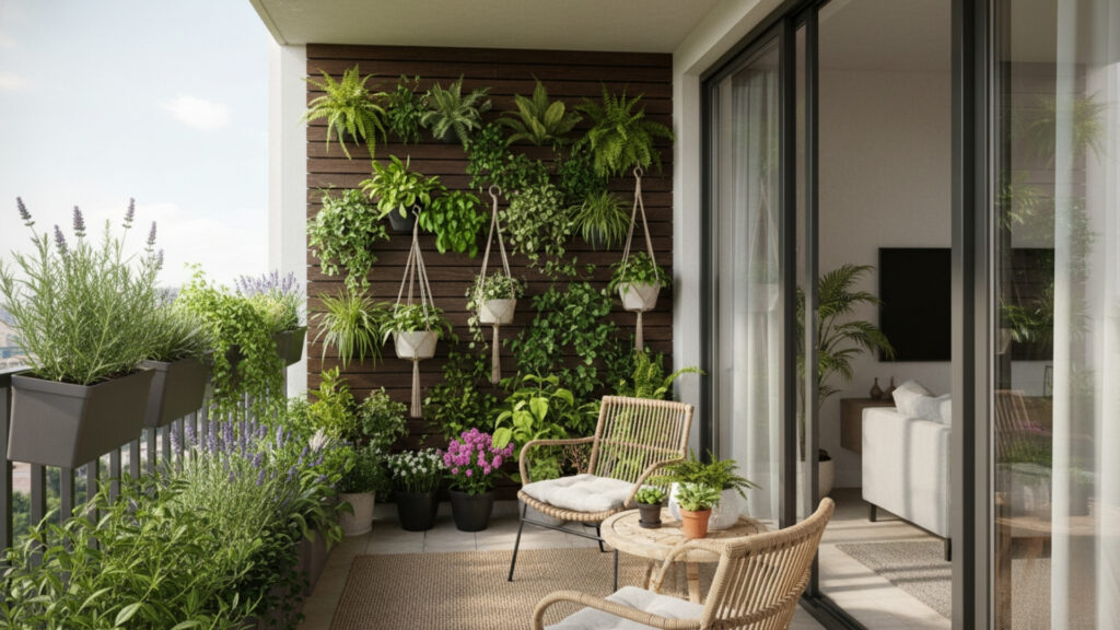Small Balcony Plant Decoration Ideas for Fresh Green Atmosphere