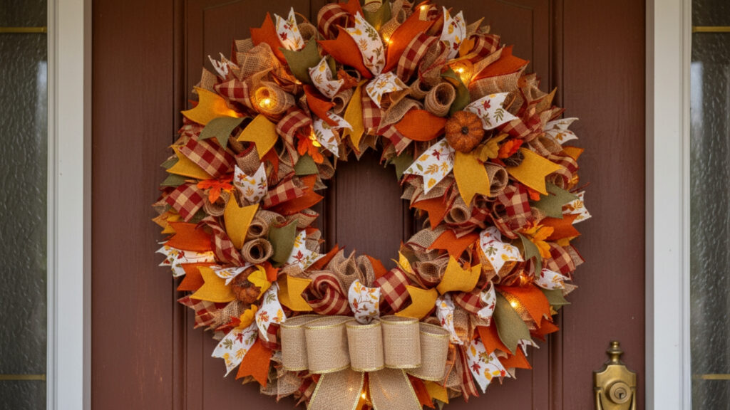 Soft Fabric Ribbon Fall Wreath Ideas for Cozy Spaces