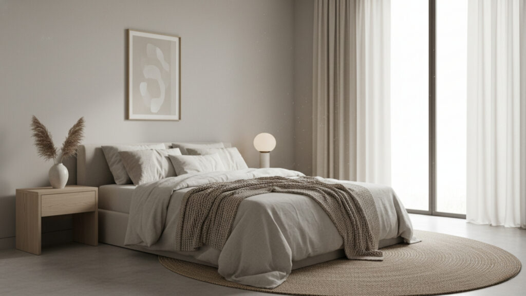 Soft Neutral Color Palette for a Calm and Relaxing Guest Bedroom