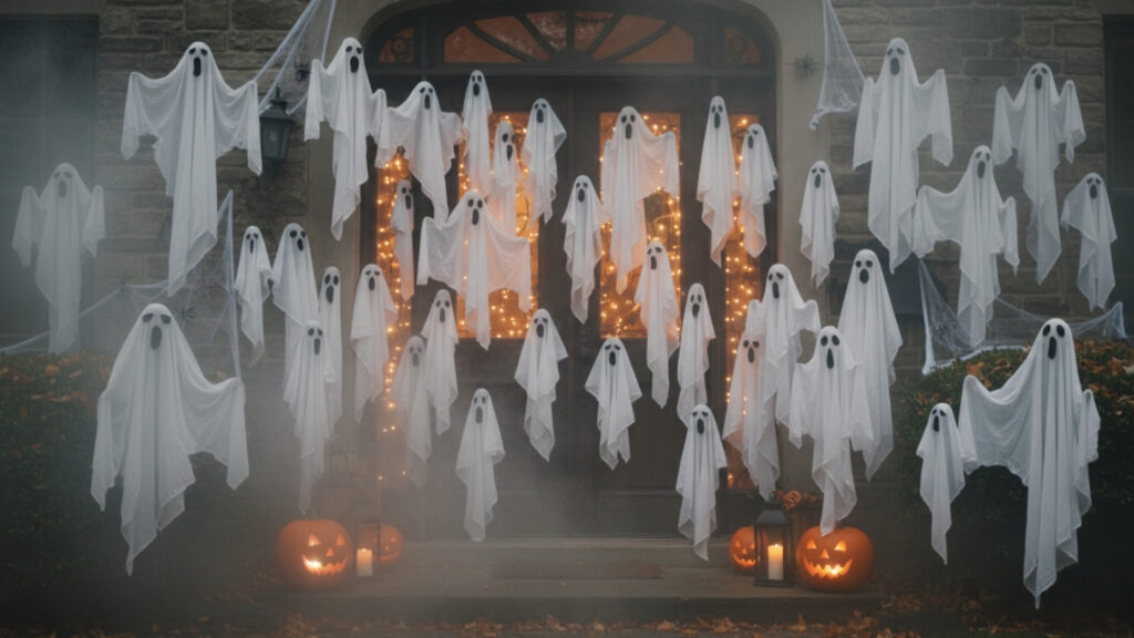 Spooky Ghost Door Design Ideas for Halloween Decor