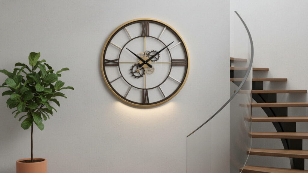 staircase wall clock decor ideas for functional and stylish design