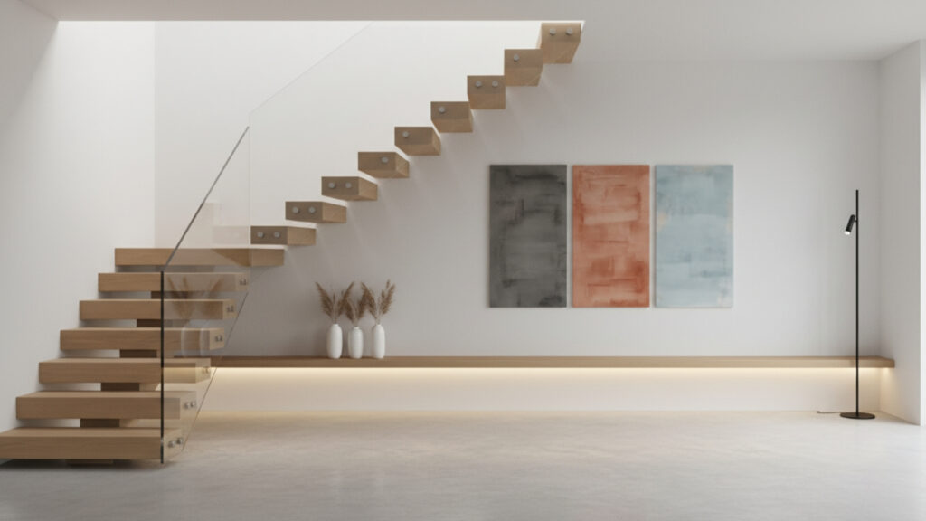 staircase wall minimalist decor ideas for clean and simple look