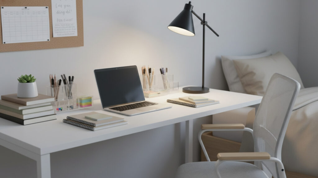 Study Desk Setup for Productivity and Organized Teen Workspace