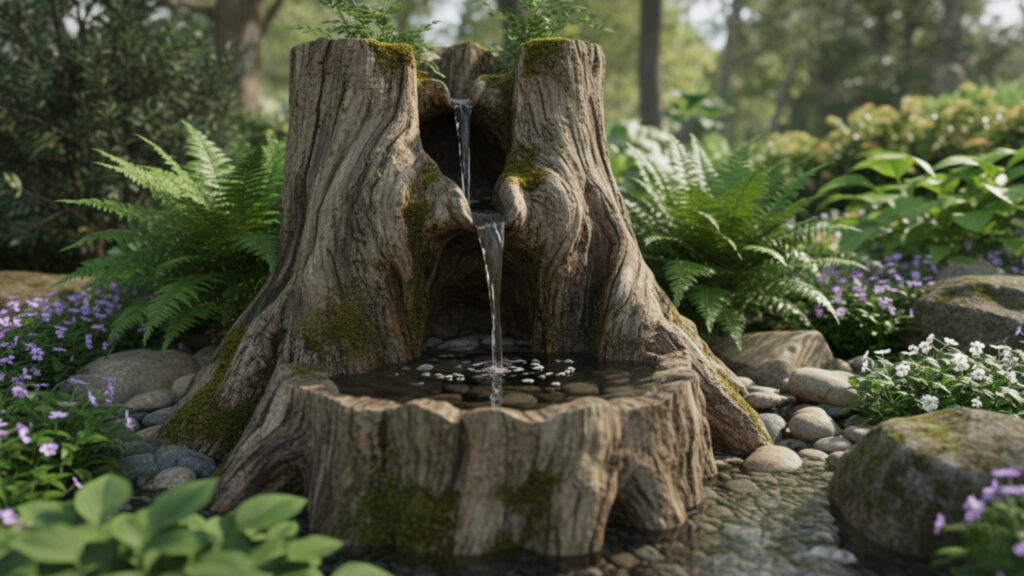 Stump Water Features for Tranquil Garden Vibes