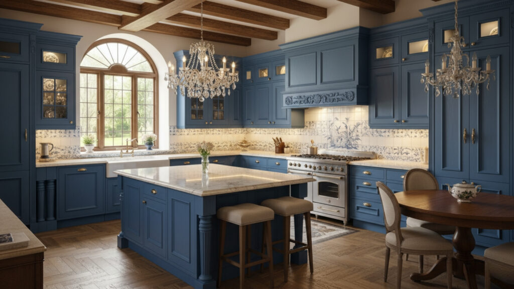 Traditional Blue Kitchen Cabinets Ideas for Timeless Sophisticated Interiors