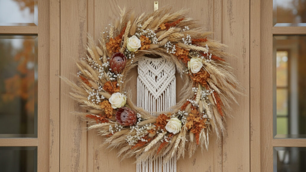Trendy Boho Style Fall Wreath Ideas for Modern Homes