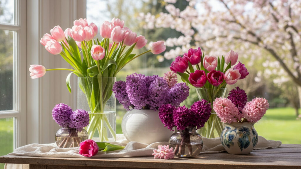 Tulip and Hyacinth Mixed Displays for Bold Spring Statements