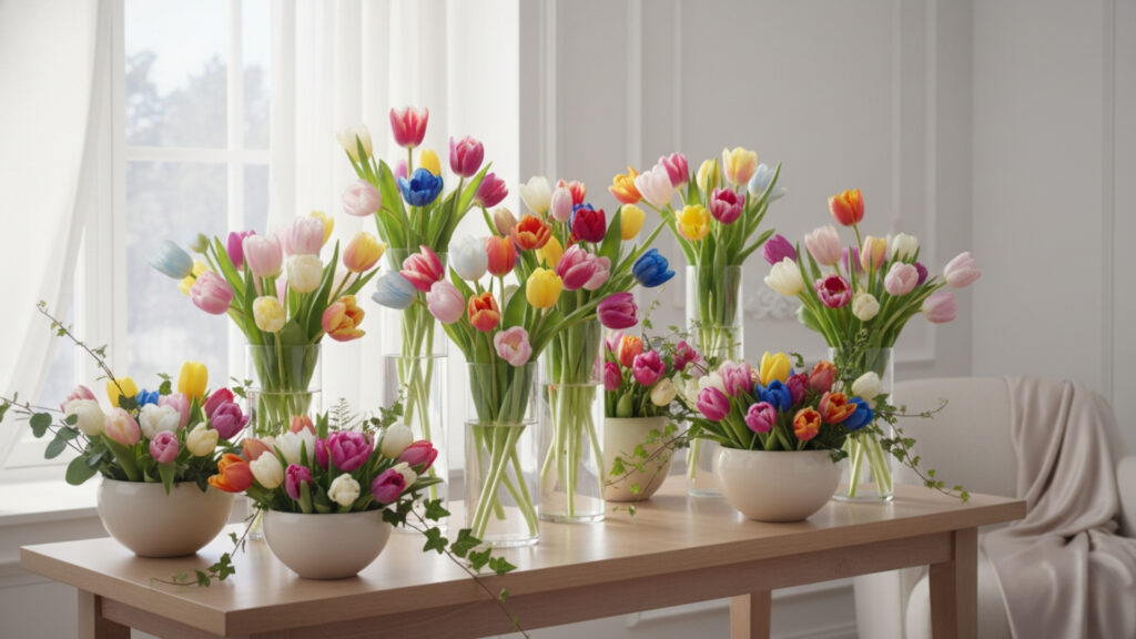 Tulip-Centered Spring Arrangements for Elegant Simplicity