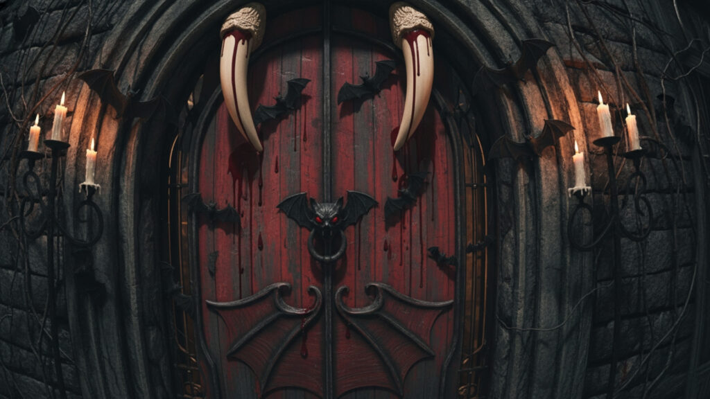 Vampire-Themed Door Decor Ideas for Halloween Entry