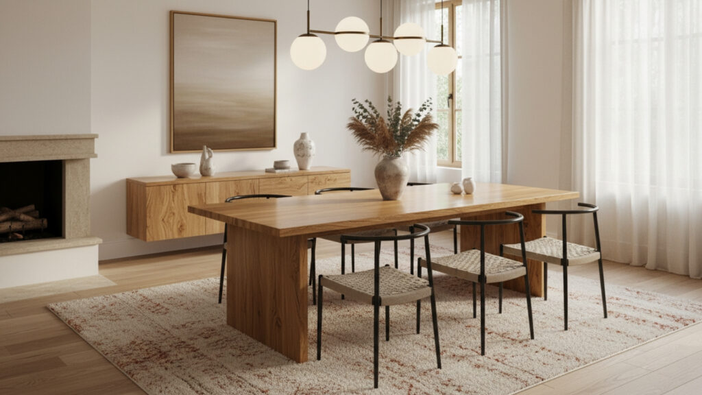 Wooden Dining Table Designs for Warm and Natural Modern Style