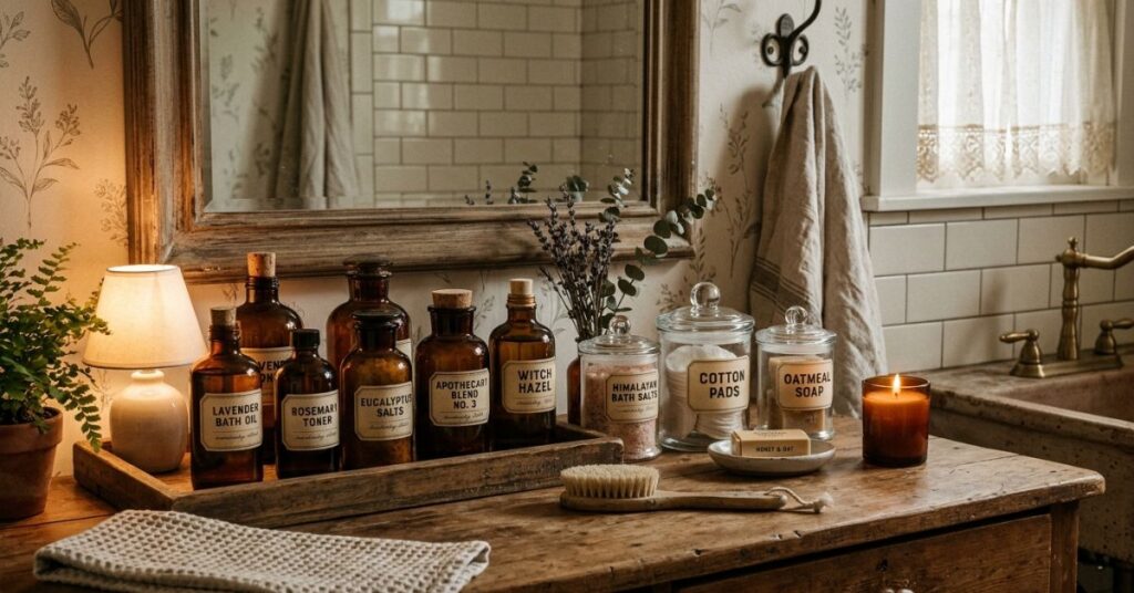 Apothecary-Style Bathroom Decor