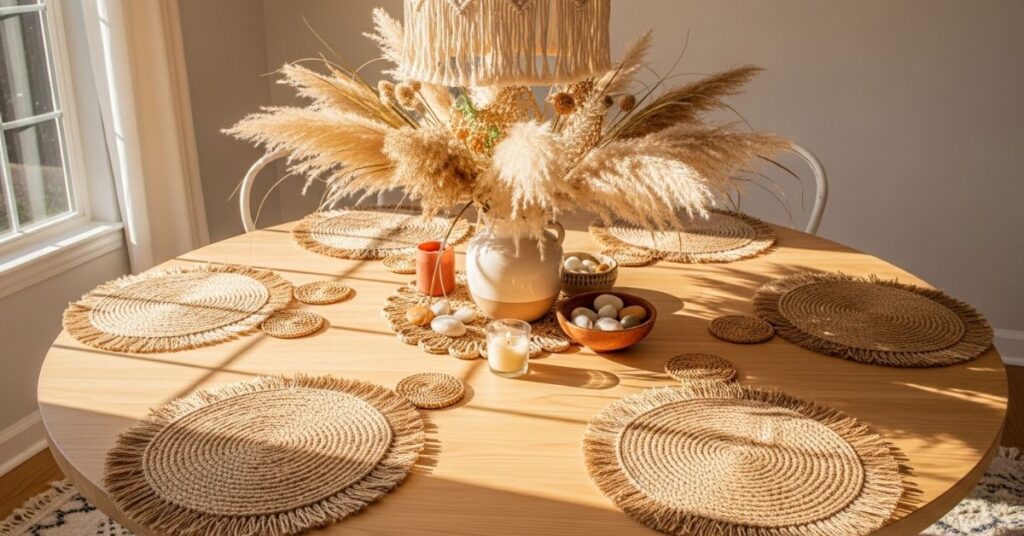 Boho Chic Round Dining Table Styling