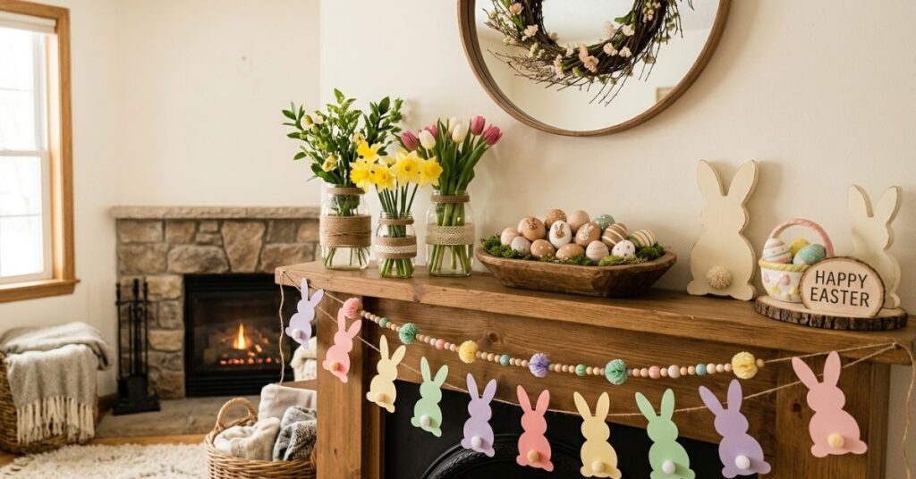 Budget-Friendly DIY Easter Mantel Ideas