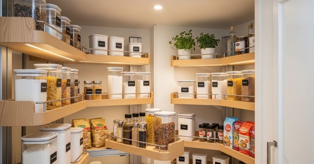 Corner Pantry with Smart Shelving