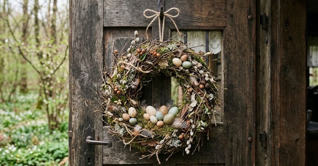 Easter Egg Nest Wreath With Bird Nest Style
