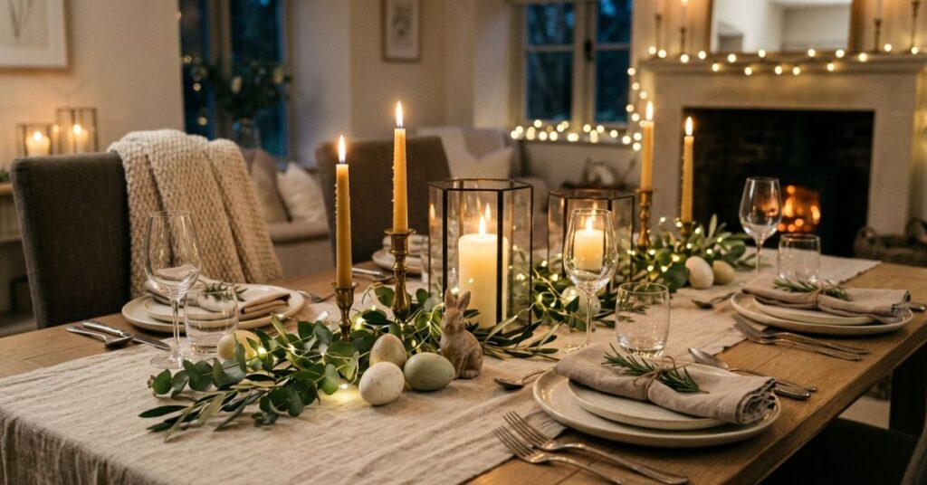 Easter Table Decor Ideas Using Candles and Lanterns