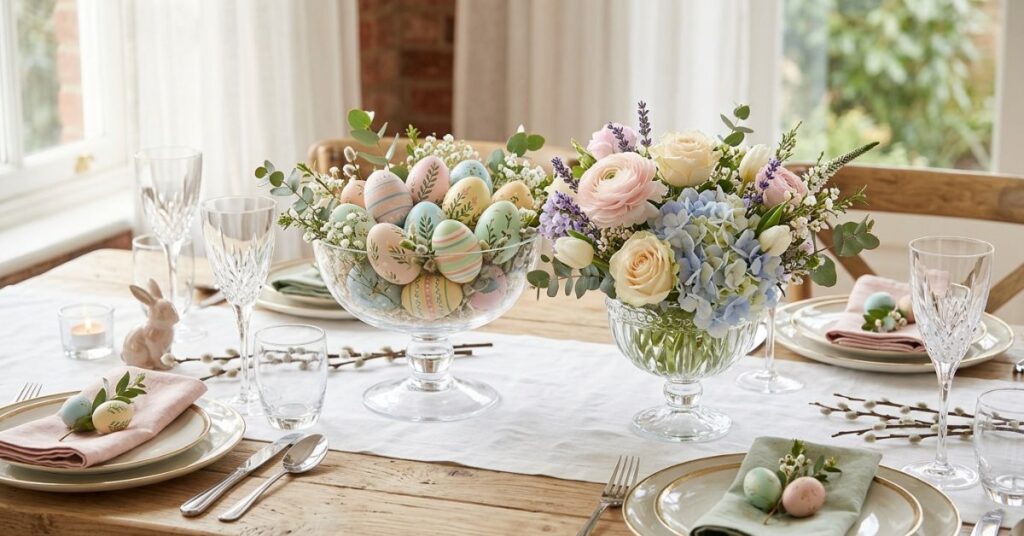 Easter Table Decor Ideas with Egg Centerpiece Arrangements